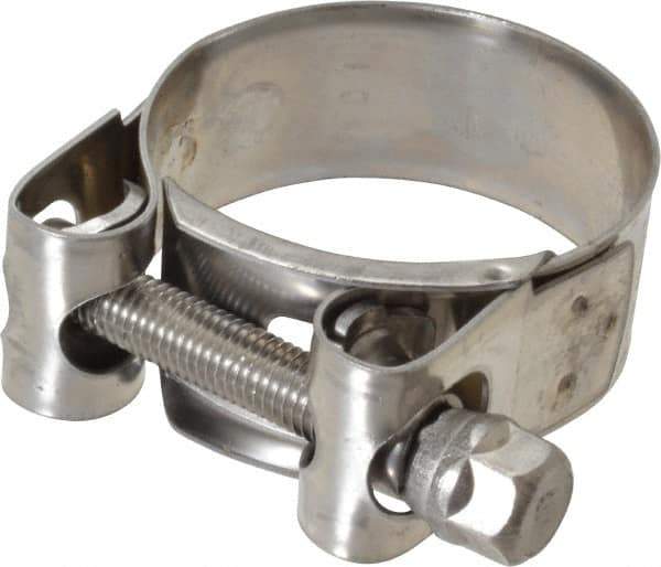 Mikalor - 1-5/8" Hose, 0.78" Wide x 0.04" Thick, T-Bolt Hose Clamp - 1.58 to 1.69" Diam, Stainless Steel - USA Tool & Supply