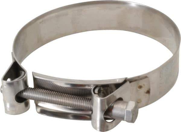 Mikalor - 4-1/4" Hose, 0.98" Wide x 0.04" Thick, T-Bolt Hose Clamp - 4.1 to 4.41" Diam, Stainless Steel - USA Tool & Supply