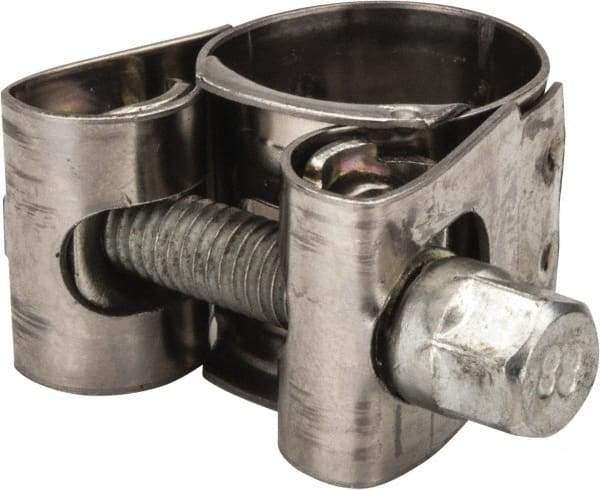 Mikalor - 3/4" Hose, 0.71" Wide x 0.04" Thick, T-Bolt Hose Clamp - 0.67 to 3/4" Diam, Stainless Steel Band, Housing & Zinc Plated Screw - USA Tool & Supply