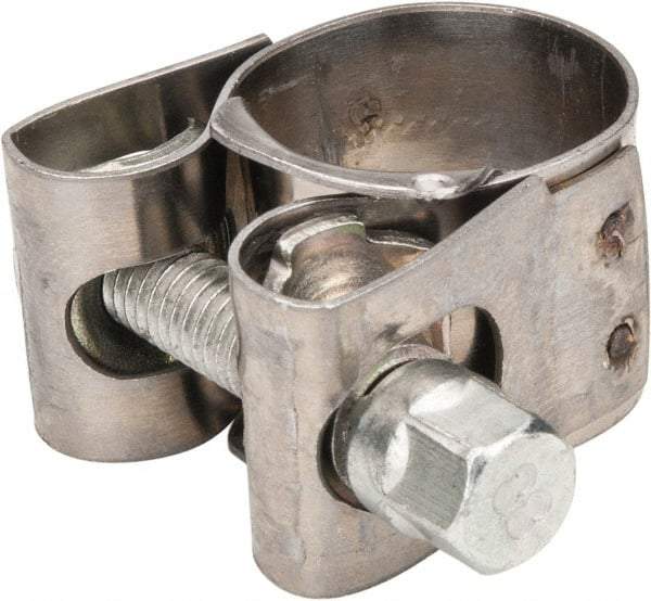 Mikalor - 13/16" Hose, 0.71" Wide x 0.04" Thick, T-Bolt Hose Clamp - 3/4 to 0.83" Diam, Stainless Steel Band, Housing & Zinc Plated Screw - USA Tool & Supply