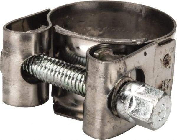 Mikalor - 1" Hose, 0.71" Wide x 0.04" Thick, T-Bolt Hose Clamp - 0.98 to 1.06" Diam, Stainless Steel Band, Housing & Zinc Plated Screw - USA Tool & Supply