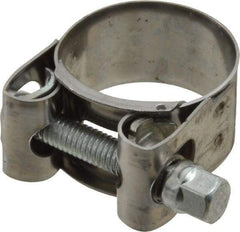 Mikalor - 1-1/8" Hose, 0.71" Wide x 0.04" Thick, T-Bolt Hose Clamp - 1.06 to 1.14" Diam, Stainless Steel Band, Housing & Zinc Plated Screw - USA Tool & Supply