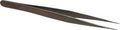 Aven - 4-3/4" OAL 1-SA Precision Tweezers - Stainless Steel, 1-SA Pattern - USA Tool & Supply