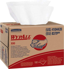 WypAll - X80 Dry Shop Towel/Industrial Wipes - Brag Box/Double Top Box, 16-3/4" x 12-1/2" Sheet Size, White - USA Tool & Supply