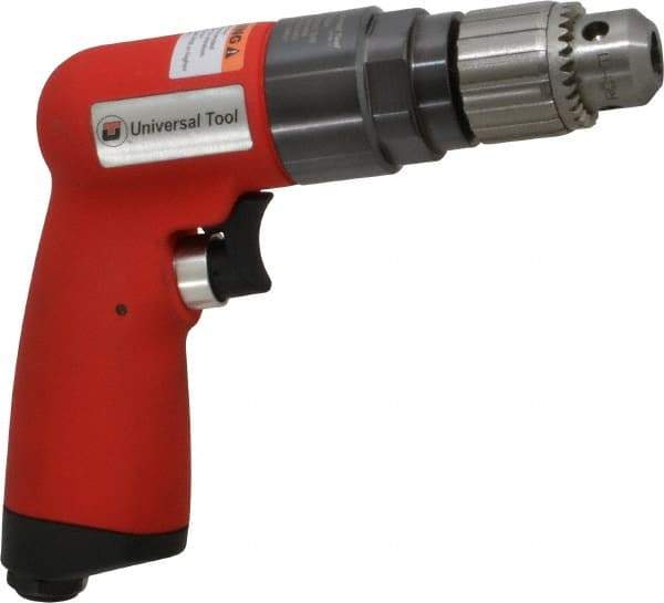 Universal Tool - 1/4" Keyed Chuck - Pistol Grip Handle, 6,000 RPM, 4.6 CFM, 0.9 hp, 90 psi - USA Tool & Supply