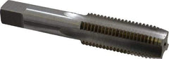 Interstate - M22x2.50 Metric Coarse 4 Flute Bright Finish High Speed Steel Straight Flute Standard Hand Tap - Plug, Right Hand Thread, 4-11/16" OAL, 2-7/32" Thread Length, D6 Limit, Oversize - Exact Industrial Supply