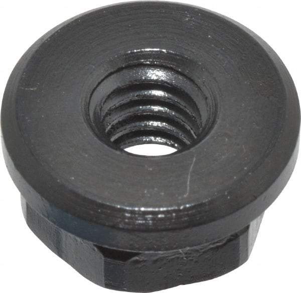 Gibraltar - 1/4-20, 5/8" Flange Diam, 5/16" High, 1/2" Across Flats, Flange Nut - Grade 12L14 Steel, Black Oxide Finish, 3/32" Flange Height, TCMAI - USA Tool & Supply