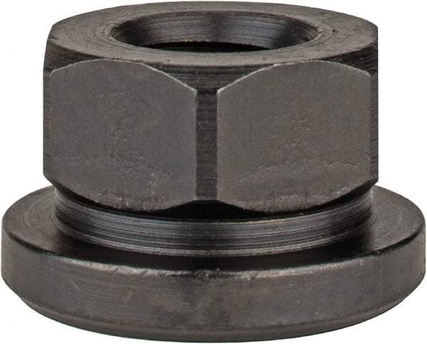 Gibraltar - 1/2-13, 1-1/8" Flange Diam, 11/16" High, 7/8" Across Flats, Flange Nut - Grade 12L14 Steel, Black Oxide Finish, 3/16" Flange Height, TCMAI - USA Tool & Supply