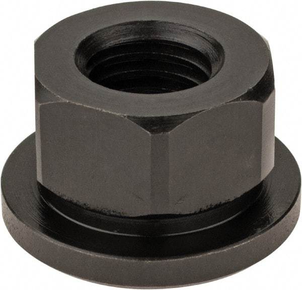 Gibraltar - 5/8-11, 1-3/8" Flange Diam, 13/16" High, 1-1/16" Across Flats, Flange Nut - Grade 12L14 Steel, Black Oxide Finish, 3/16" Flange Height, TCMAI - USA Tool & Supply