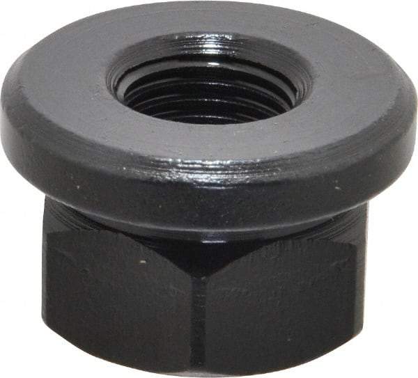 Gibraltar - 1/2-20, 1-1/8" Flange Diam, 11/16" High, 7/8" Across Flats, Flange Nut - Grade 12L14 Steel, Black Oxide Finish, 3/16" Flange Height, TCMAI - USA Tool & Supply