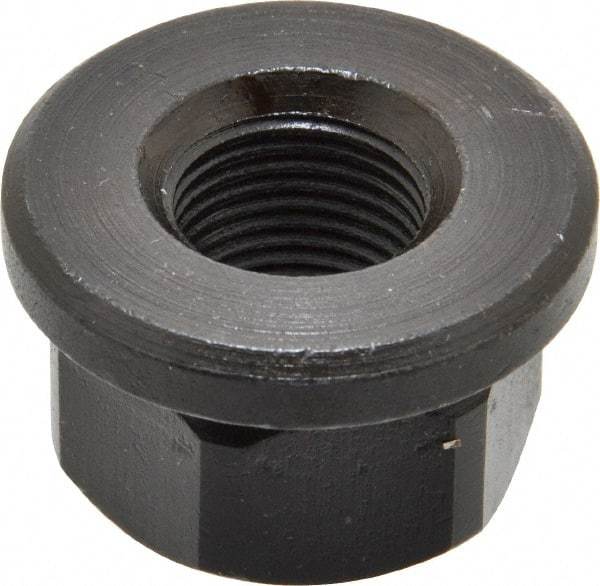 Gibraltar - 5/8-18, 1-3/8" Flange Diam, 13/16" High, 1-1/16" Across Flats, Flange Nut - Grade 12L14 Steel, Black Oxide Finish, 3/16" Flange Height, TCMAI - USA Tool & Supply