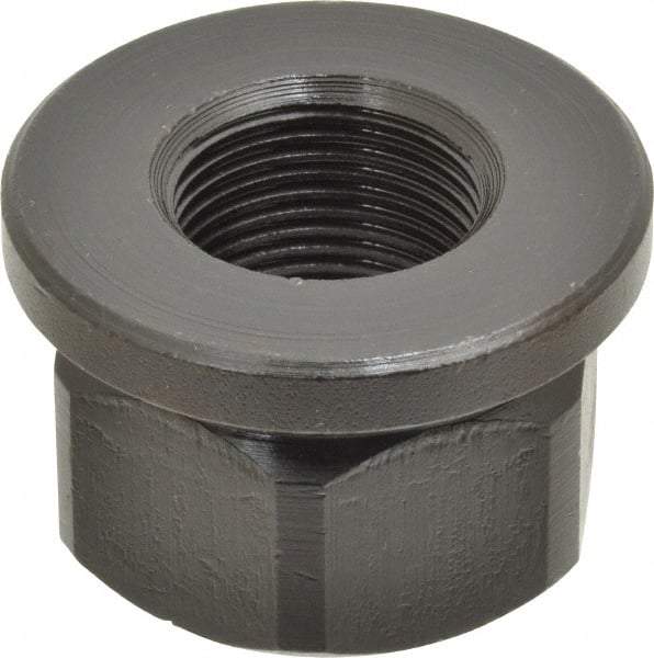 Gibraltar - 1-14, 2" Flange Diam, 1-1/4" High, 1-5/8" Across Flats, Flange Nut - Grade 12L14 Steel, Black Oxide Finish, 1/4" Flange Height, TCMAI - USA Tool & Supply