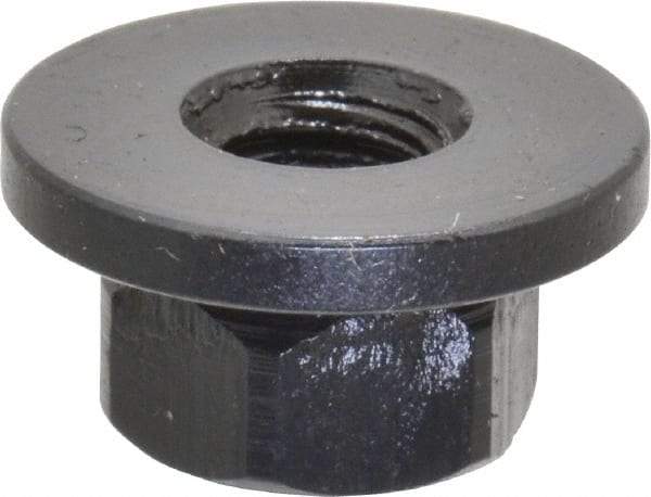 Gibraltar - M6x1.00, 16mm Flange Diam, 8mm High, 10mm Across Flats, Flange Nut - Grade 12L14 Steel, Black Oxide Finish, 2" Flange Height, TCMAI - USA Tool & Supply