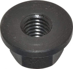 Gibraltar - M8x1.25, 19mm Flange Diam, 10mm High, 13mm Across Flats, Flange Nut - Grade 12L14 Steel, Black Oxide Finish, 2.5" Flange Height, TCMAI - USA Tool & Supply