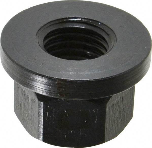 Gibraltar - M16x2.00, 33mm Flange Diam, 21mm High, 24mm Across Flats, Flange Nut - Grade 12L14 Steel, Black Oxide Finish, 5" Flange Height, TCMAI - USA Tool & Supply