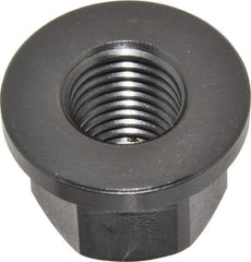 Gibraltar - M24x3.00, 49mm Flange Diam, 32mm High, 36mm Across Flats, Flange Nut - Grade 12L14 Steel, Black Oxide Finish, 7" Flange Height, TCMAI - USA Tool & Supply