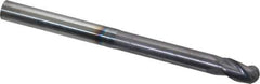 ProMax - 5/16" Diam, 7/16" LOC, 3 Flute Solid Carbide Ball End Mill - AlTiN Finish, Single End, 4" OAL, 5/16" Shank Diam, Spiral Flute - USA Tool & Supply
