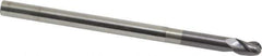 ProMax - 3/8" Diam, 1/2" LOC, 3 Flute Solid Carbide Ball End Mill - AlTiN Finish, Single End, 6" OAL, 3/8" Shank Diam, Spiral Flute - USA Tool & Supply