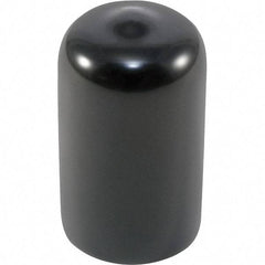 Caplugs - Round Head Cap - 0.62" OD, 1" Long, Vinyl, Black - USA Tool & Supply