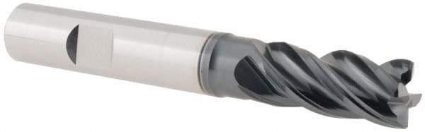 Iscar - 1/2", 4 Flute, Solid Carbide, Corner Chamfer End Mill - 3-1/2" OAL, 1" LOC - USA Tool & Supply
