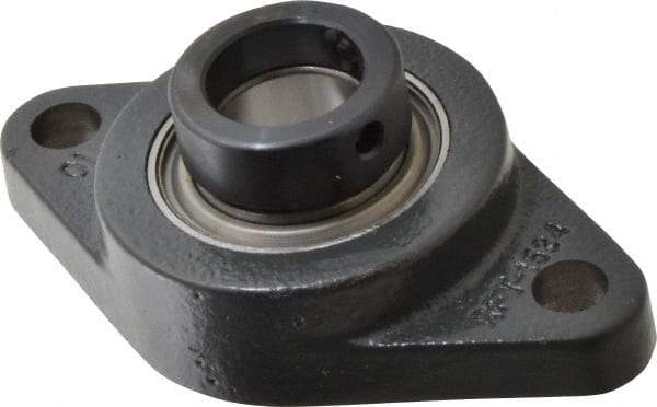 Browning - 1" ID, 4-7/8" OAL x 2-3/4" OAH 2-Bolt Flange - 1,651 Lb Static Cap, 2,801 Lb Dyn Cap, 3-57/64" Btw Mnt Hole Ctrs, Cast Iron - USA Tool & Supply