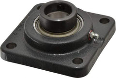 Browning - 1-1/4" ID, 4-1/4" OAL x 4-1/4" OAH 4-Bolt Flange - 2,567 Lb Static Cap, 4,381 Lb Dyn Cap, 3-1/4" Btw Mnt Hole Ctrs, Cast Iron - USA Tool & Supply