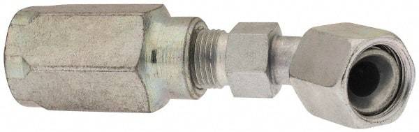 Parker - 3/4-16 Female JIC Steel Hydraulic Hose Female JIC Swivel & 45° Elbow & Short Drop - 5,000 psi, -8 Hose Size, 1/2" Hose Diam - USA Tool & Supply