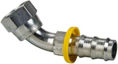 Parker - 7/8-14 Female JIC Steel Hydraulic Hose Female JIC Swivel & 45° Elbow & Short Drop - -10 Hose Size, 5/8" Hose Diam - USA Tool & Supply