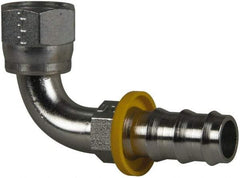 Parker - 7/8-14 Female JIC Steel Hydraulic Hose Female JIC Swivel & 90° Elbow & Short Drop - -10 Hose Size, 5/8" Hose Diam, Series 82 - USA Tool & Supply