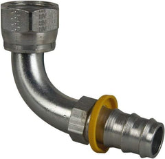 Parker - 1-1/16-12 Female JIC Steel Hydraulic Hose Female JIC Swivel & 90° Elbow & Short Drop - -12 Hose Size, 3/4" Hose Diam, Series 82 - USA Tool & Supply