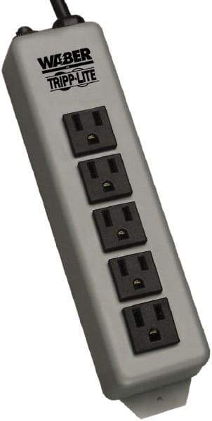 Tripp-Lite - 5 Outlets, 120 VAC15 Amps, 15' Cord, Power Outlet Strip - Keyhole, Tab Mount, 5-15 NEMA Configuration, 8-3/4" Strip - USA Tool & Supply