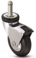 Shepherd - 3" Diam x 15/16" Wide x 3-7/8" OAH Stem Mount Swivel Caster with Brake - Neoprene, 110 Lb Capacity, Precision Ball Bearing, 3/8 x 1" Friction Stem - USA Tool & Supply