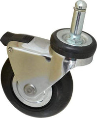 Shepherd - 3" Diam x 15/16" Wide x 3-7/8" OAH Stem Mount Swivel Caster with Brake - Neoprene, 110 Lb Capacity, Precision Ball Bearing, 7/16 x 1-7/16" Friction Stem - USA Tool & Supply