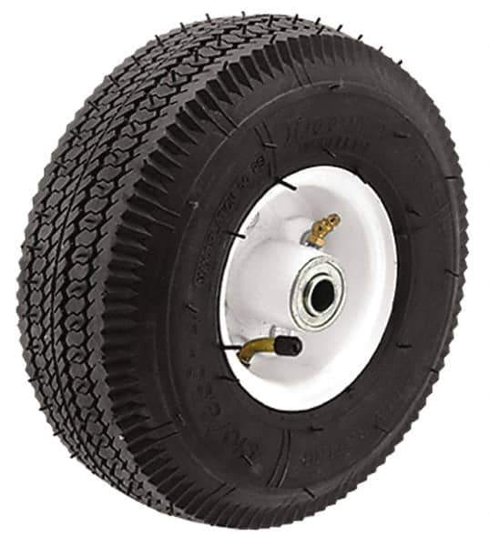 Albion - 10 Inch Diameter x 4.1 Inch Wide, Pneumatic Caster Wheel - 350 Lb. Capacity, 5/8 Inch Axle Diameter, Ball Bearing - USA Tool & Supply