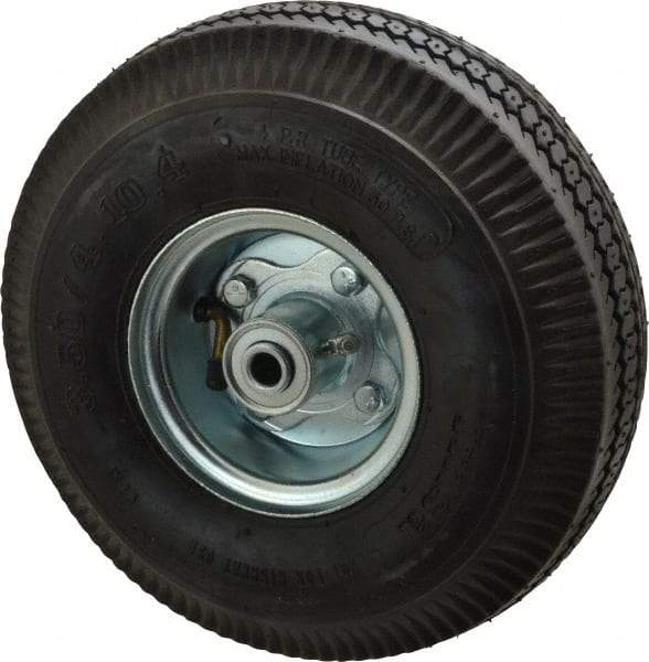 Albion - 10 Inch Diameter x 4-1/8 Inch Wide, Pneumatic Caster Wheel - 350 Lb. Capacity, 3-1/2 Inch Hub Length, 1/2 Inch Axle Diameter, Ball Bearing - USA Tool & Supply