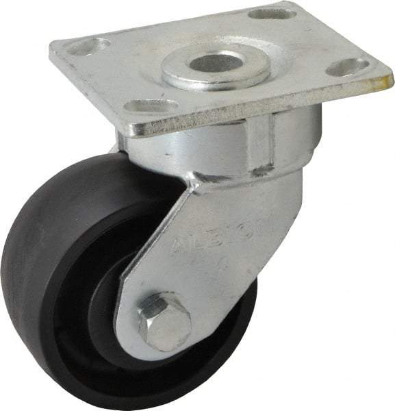 Albion - 4" Diam x 2" Wide x 5-5/8" OAH Top Plate Mount Swivel Caster - Glass Filled Nylon, 800 Lb Capacity, Precision Sealed Bearing, 4 x 4-1/2" Plate - USA Tool & Supply