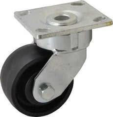 Albion - 4" Diam x 2" Wide x 5-5/8" OAH Top Plate Mount Swivel Caster - Glass Filled Nylon, 800 Lb Capacity, Precision Sealed Bearing, 4 x 4-1/2" Plate - USA Tool & Supply