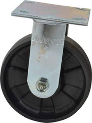 Albion - 6" Diam x 2" Wide x 7-1/2" OAH Top Plate Mount Rigid Caster - Glass Filled Nylon, 1,200 Lb Capacity, Roller Bearing, 4 x 4-1/2" Plate - USA Tool & Supply