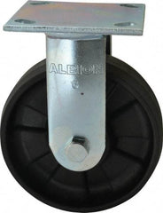 Albion - 6" Diam x 2" Wide x 7-1/2" OAH Top Plate Mount Rigid Caster - Glass Filled Nylon, 1,200 Lb Capacity, Precision Sealed Bearing, 4 x 4-1/2" Plate - USA Tool & Supply