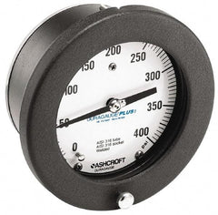 Ashcroft - 4-1/2" Dial, 1/4 Thread, 0-1,000 Scale Range, Pressure Gauge - Center Back Connection Mount, Accurate to 0.5% of Scale - USA Tool & Supply