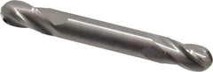 Hertel - 5/16" Diam, 1/2" LOC, 4 Flute Solid Carbide Ball End Mill - Uncoated, Double End, 2-1/2" OAL, 5/16" Shank Diam, Spiral Flute - USA Tool & Supply