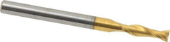 Hertel - 7/64", 3/8" LOC, 1/8" Shank Diam, 1-1/2" OAL, 2 Flute, Solid Carbide Square End Mill - Single End, TiN Finish, Spiral Flute, 30° Helix, Centercutting, Right Hand Cut - USA Tool & Supply