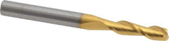 Hertel - 11/64", 9/16" LOC, 3/16" Shank Diam, 2" OAL, 2 Flute, Solid Carbide Square End Mill - Single End, TiN Finish, Spiral Flute, 30° Helix, Centercutting, Right Hand Cut - USA Tool & Supply