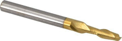 Hertel - 5/32", 9/16" LOC, 3/16" Shank Diam, 2" OAL, 2 Flute, Solid Carbide Square End Mill - Single End, TiN Finish, Spiral Flute, 30° Helix, Centercutting, Right Hand Cut - USA Tool & Supply