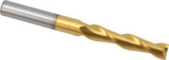 Hertel - 3/8", 1-3/4" LOC, 3/8" Shank Diam, 4" OAL, 2 Flute, Solid Carbide Square End Mill - Single End, TiN Finish, Spiral Flute, 30° Helix, Centercutting, Right Hand Cut - USA Tool & Supply