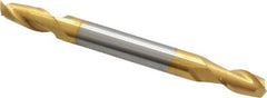 Hertel - 11/64", 5/16" LOC, 3/16" Shank Diam, 2" OAL, 2 Flute, Solid Carbide Square End Mill - Double End, TiN Finish, 30° Helix, Centercutting - USA Tool & Supply
