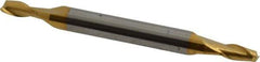 Hertel - 5/32", 7/16" LOC, 3/16" Shank Diam, 3" OAL, 2 Flute, Solid Carbide Square End Mill - Double End, TiN Finish, 30° Helix, Centercutting - USA Tool & Supply