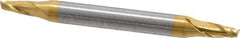 Hertel - 1/8", 1/4" LOC, 1/8" Shank Diam, 1-1/2" OAL, 2 Flute, Solid Carbide Square End Mill - Double End, TiN Finish, 30° Helix, Centercutting - USA Tool & Supply
