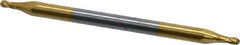 Hertel - 1/16", 3/16" LOC, 1/8" Shank Diam, 2" OAL, 4 Flute, Solid Carbide Square End Mill - Double End, TiN Finish, 30° Helix, Centercutting, Right Hand Cut - USA Tool & Supply