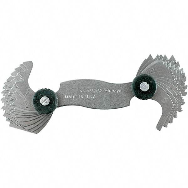 Mitutoyo - Screw Pitch Gages Threads per Inch Range: 4 - 56 Pitch Range (mm): 0.50-6.00 - USA Tool & Supply